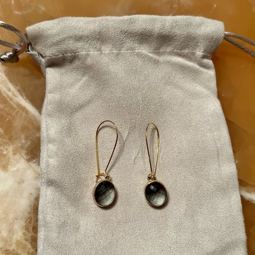 Stella & dot earrings gray gold